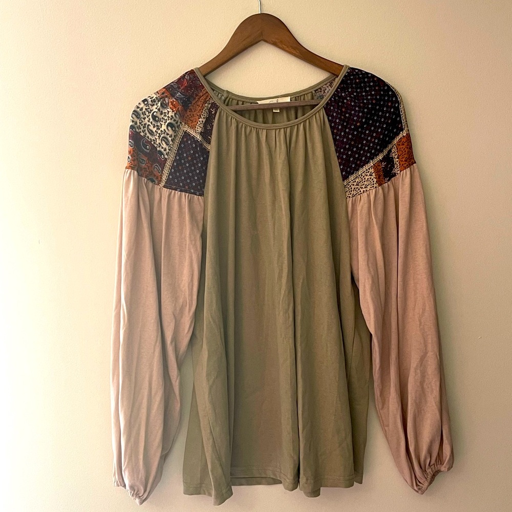 LONG SLEEVE FLOWY BALLOON SLEVE TOP